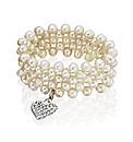 Freshwater Pearl Dangle Heart Bracelet