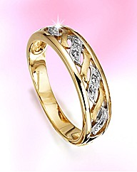 9ct Gold Diamond-Set Wave Ring