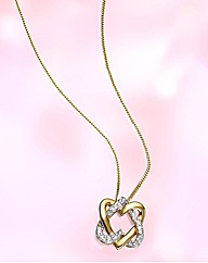 9ct Gold Diamond-Set Heart Pendant