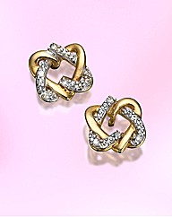 9ct Gold Diamond-Set Heart Earrings