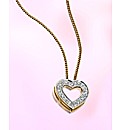 9ct Gold Diamond-Set Heart Pendant
