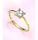 9ct Gold Cubic Zirconia Princess Ring