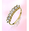 9ct Gold 7 Stone Cubic Zirconia Ring