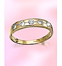 9ct Gold 5 Stone Cubic Zirconia Ring