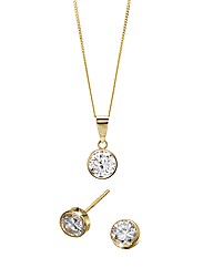 9ct Gold Cubic Zirconia Set
