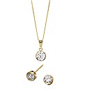 9ct Gold Cubic Zirconia Set