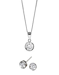 9ct White Gold Cubic Zirconia Set