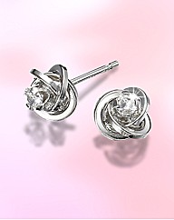 9ct White Gold Cubic Zirconia Earrings