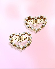 9ct Gold Cubic Zirconia Mum Earrings