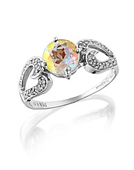 9ct White Gold White Mystic Topaz Ring