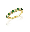 9ct Gold Emerald and Diamond-Set Ring