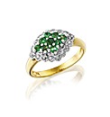 9ct Gold Gem Stone and Diamond-Set Ring