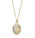 9ct Gold Two-Tone Flower Locket Pendant