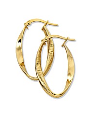 9ct Gold Twisted Hoop Earrings
