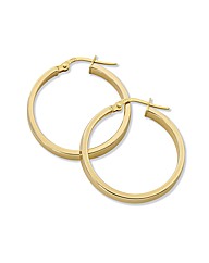 9ct Gold Hollow Tubular Hoop Earrings