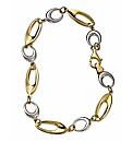 9ct Gold Two-Colour Oval Link Bracelet