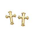 9ct Gold Cross Stud Earrings