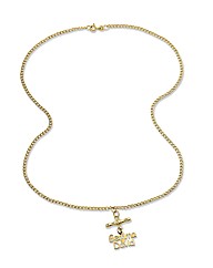 9ct Gold T-Bar Double Name Necklet