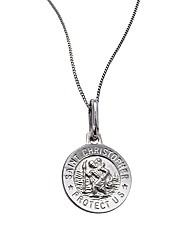 9ct White Gold Saint Christopher Pendant