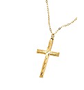 9ct Gold Diamond-Cut Cross Pendant