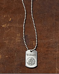 Silver Saint Christopher Dog-Tag Pendant