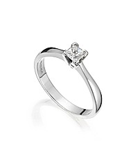 Platinum 1/4ct Princess-Cut Ring