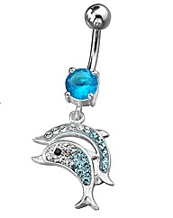 Crystal Blue Dolphin Body Bar