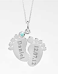 Sterling Silver Baby Feet Pendant