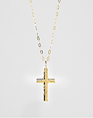 9 Carat Gold Diamond-Cut Cross Pendant