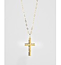 9 Carat Gold Diamond-Cut Cross Pendant