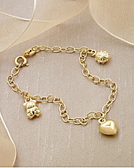9 Carat Gold Small Charm Bracelet