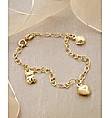 9 Carat Gold Small Charm Bracelet