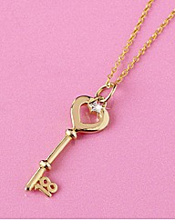 Gold-Plated Sterling Silver Key Pendant