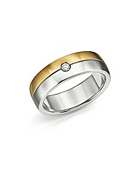 Titanium & Gold-Plated CZ Ring