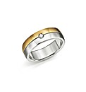 Titanium & Gold-Plated CZ Ring