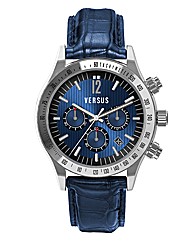 Versus Gents Blue Leather Strap Watch