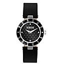 Versus Ladies Black Leather Strap Watch