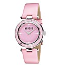 Versus Ladies Pink Leather Strap Watch