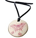 Kaolin Pink Butterflies Disc Pendant