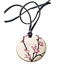 Kaolin Pink Flower Disc Pendant