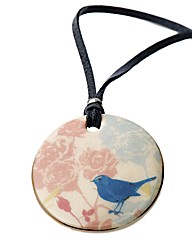 Kaolin Purple Flower Pendant