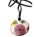 Kaolin Dandelion Design Disc Pendant
