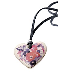 Kaolin Flower Bunch Design Disc Pendant
