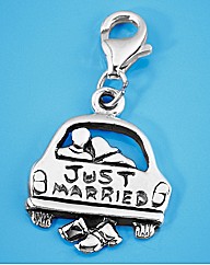 Sterling Silver Just Married Charm