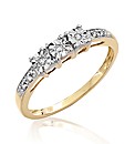9ct Gold Three Stone Diamond Ring