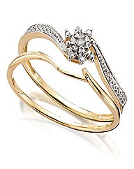 Ladies 9ct Gold Wedding Ring Set