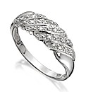 Sterling Silver Diamond-Set Band Ring