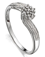 Sterling Silver Diamond-Set Twist Ring