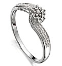 Sterling Silver Diamond-Set Twist Ring