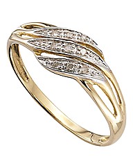 9 Carat Yellow Gold Diamond Set Ring